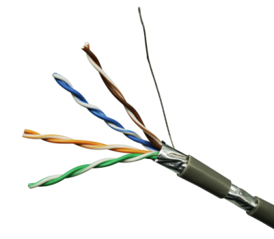 Cáp mạng Cat.5e F/UTP, bọc nhôm chống nhiễu.
