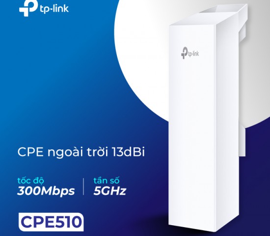   CPE510 ngoài trời 13dBi tốc độ 300Mbps tần số 5GHz