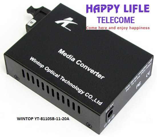 Media Converter 1 sợi 100Mb, 20km, Single-Mode, 1310/1550, WINTOP YT-8110SB-11-20A