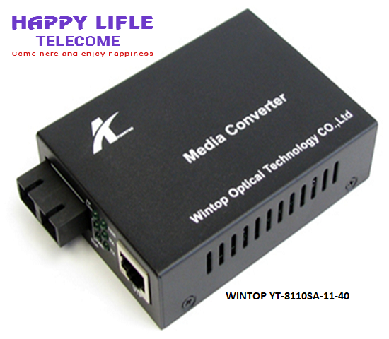 Media Converter 100Mb, 2 sợi, 40KM, Single-Mode- WINTOP YT-8110SA-11-40