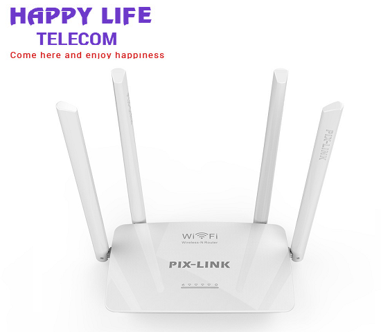 Phát Wifi PIX-LINK LV-WR08 (4 anten 5dBi, 300Mbps, 4 port 100Mpbs)