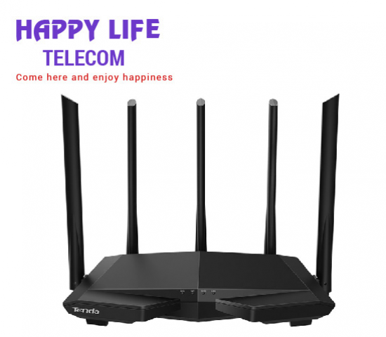 Phát Wifi Tenda AC7 Chính hãng (5 anten 6dBi, 1200Mbps, 2 băng tần, Repeater, 3 port 100Mbps)