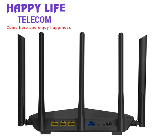 Phát Wifi Tenda AC7 Chính hãng (5 anten 6dBi, 1200Mbps, 2 băng tần, Repeater, 3 port 100Mbps)