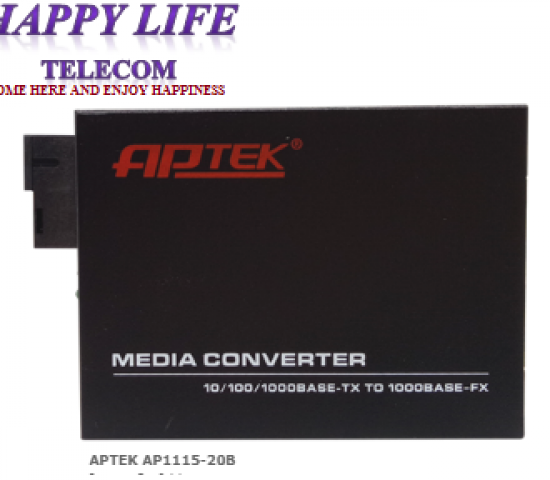 Media Converter Gigabit (B) APTEK AP1115-20B 1 sợi 20km