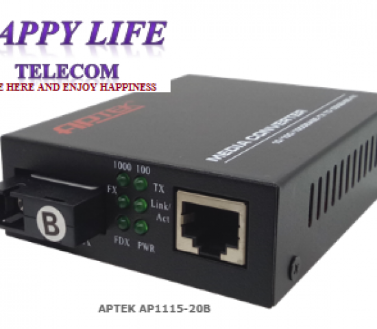 Media Converter Gigabit (B) APTEK AP1115-20B 1 sợi 20km