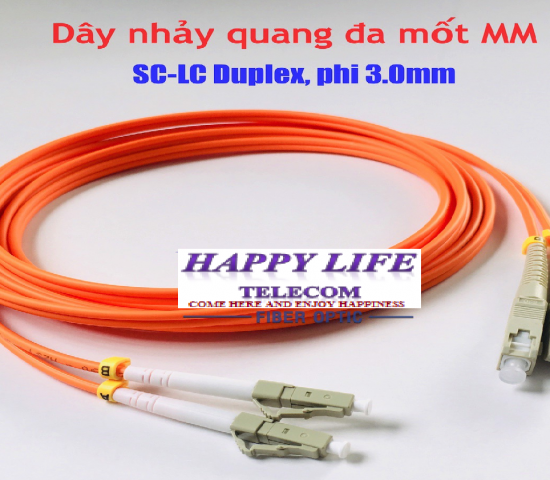 Dây Nhảy Quang Đa Mốt MM OM2 SC-LC Duplex Phi 3.0mm